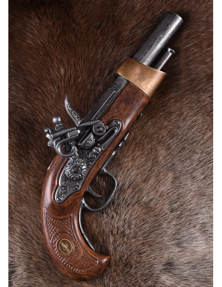 Pistola decorativa de pederneira...