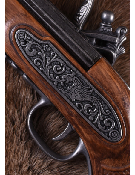 Pistola decorativa de pederneira...