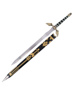 Espada Legend of Zelda com punho e bainha forrada em couro sintético preto