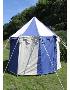 Tenda medieval Johann azul-natural, 3m. 2