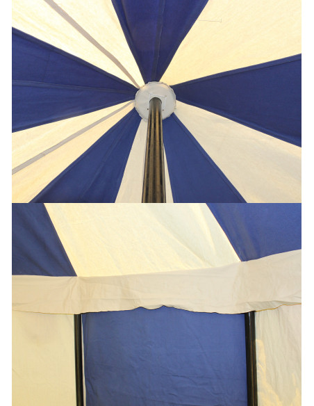 Tenda medieval Johann azul-natural, 3m.