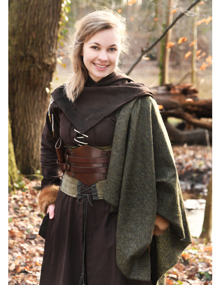 Corpete medieval em veludo Anik verde