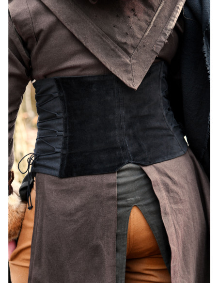 Corpete medieval em veludo preto Anik