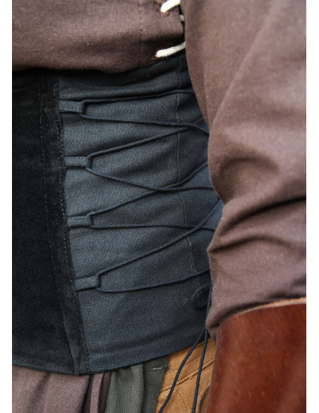 Corpete medieval em veludo preto Anik