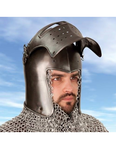 Bacinete medieval com visor, S. XV