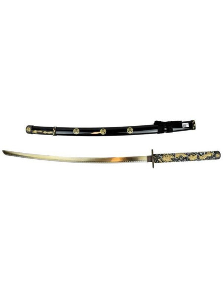 Katana decorativa o dragão dourado...