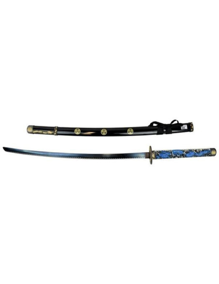 Katana decorativa o dragão azul (95 cm.)