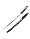 Espada ornamental de katana preta com texto gravado (93 cm.)