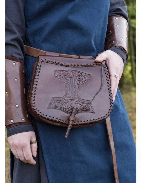 Bolsa Viking Martelo de Thor em couro...
