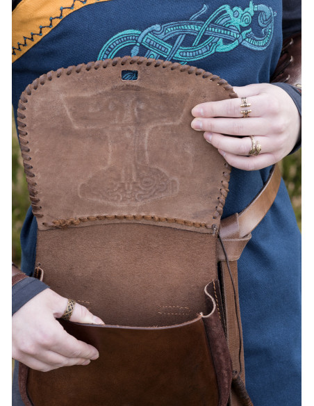 Bolsa Viking Martelo de Thor em couro...