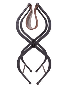 Banco dobrável romano e medieval em ferro forjado 2