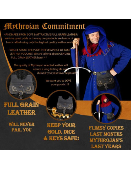 Bolsa medieval, tipo pochete, na cor...