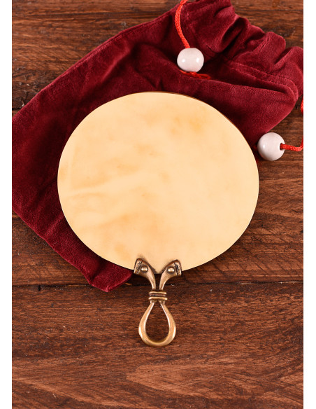 Espelho celta em latão (18x13,5 cm.)