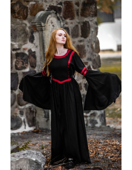 Vestido medieval Isolde, com capuz