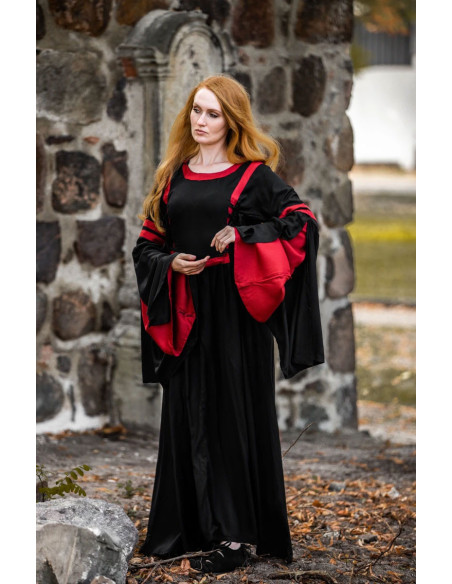 Vestido medieval Isolde, com capuz