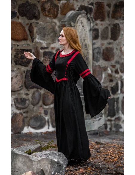 Vestido medieval Isolde, com capuz