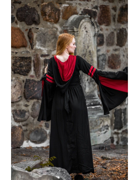 Vestido medieval Isolde, com capuz