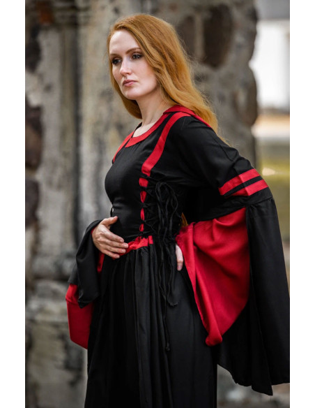 Vestido medieval Isolde, com capuz