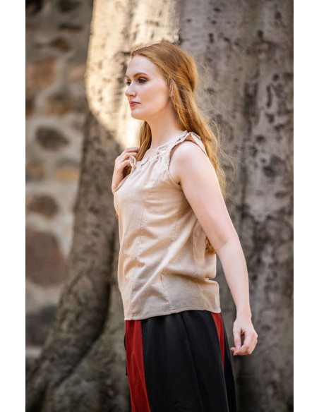 Blusa medieval sem mangas Adele,...