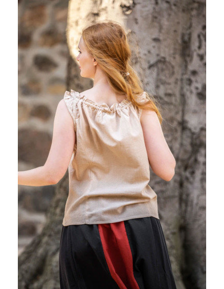 Blusa medieval sem mangas Adele,...