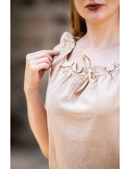 Blusa medieval sem mangas Adele,...