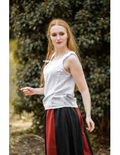 Blusa medieval sem mangas Adele, cor branca 2