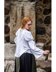 Blusa clássica medieval modelo Emma, cor branca 2