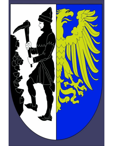 Banner medieval com picador e águia
