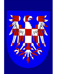 Bandeira de águia vermelha e branca medieval