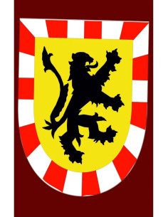 Bandeira medieval de leão negro galopante
