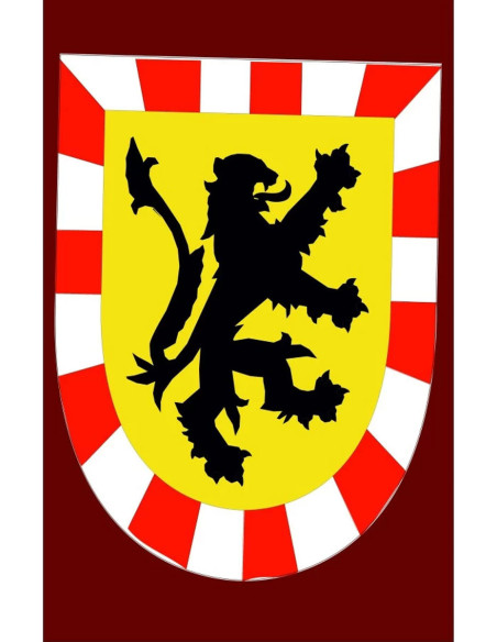 Bandeira medieval de leão negro...