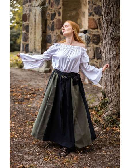 Saia medieval modelo Diana, preto-verde
