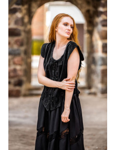 Colete medieval modelo Adrienne, preto