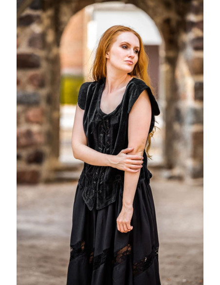 Colete medieval modelo Adrienne, preto