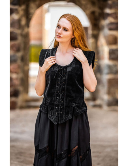 Colete medieval modelo Adrienne, preto