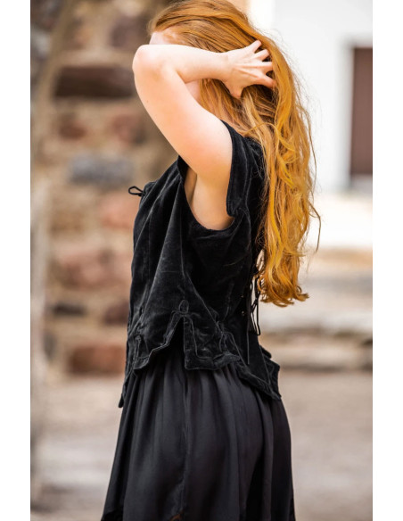 Colete medieval modelo Adrienne, preto