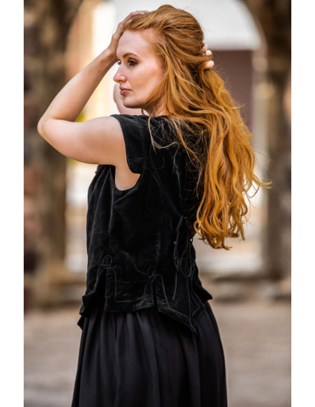 Colete medieval modelo Adrienne, preto