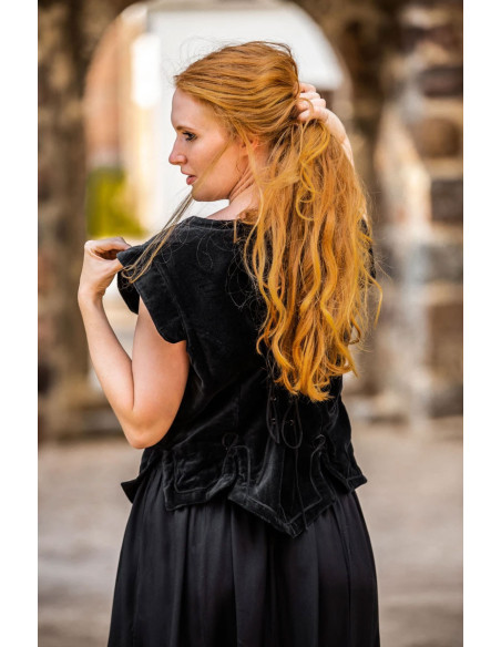 Colete medieval modelo Adrienne, preto