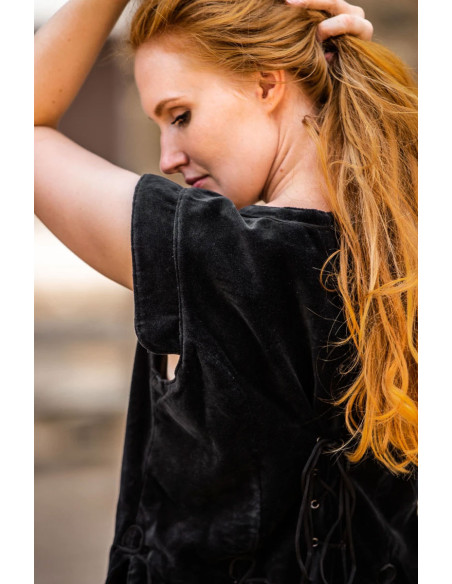 Colete medieval modelo Adrienne, preto