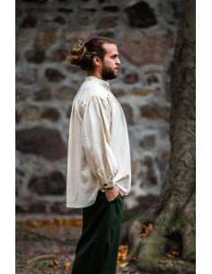 Camisa medieval modelo Leopold, cor branco natural