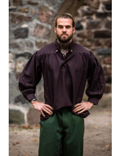 Camisa marrom medieval de corte largo