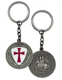 Porta-chaves Cavaleiros Templários, prata velha