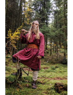Halvor túnica medieval, cor vermelha