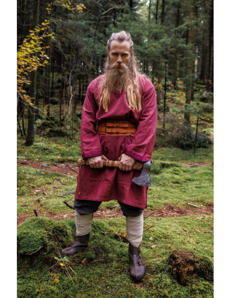 Halvor túnica medieval, cor vermelha