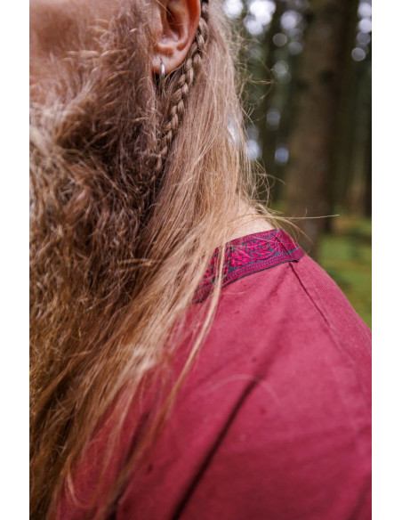 Halvor túnica medieval, cor vermelha