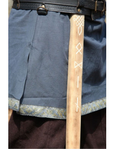 Túnica romana azul com bordados 2