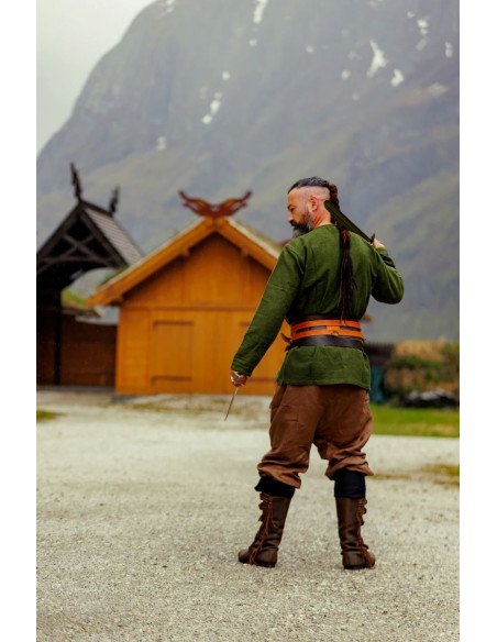 Calça viking de linho Wodan, marrom