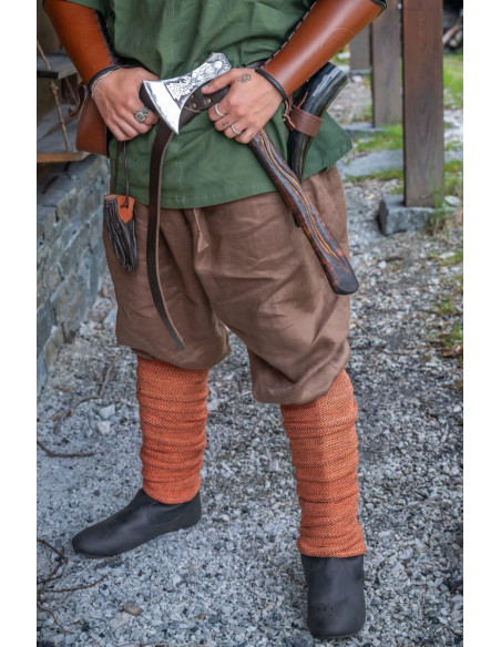 Calça viking de linho Wodan, marrom
