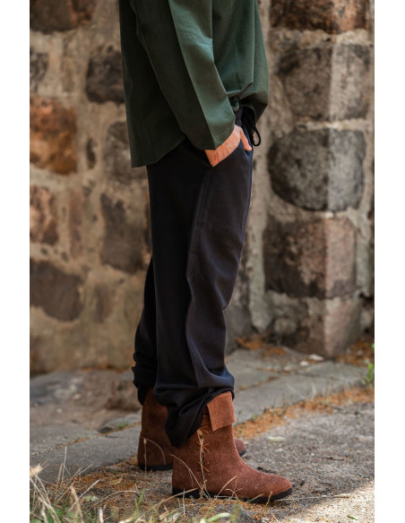 Calças medievais Dirk, cor preta