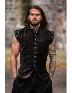 Colete renascentista modelo Pierre, cor marrom